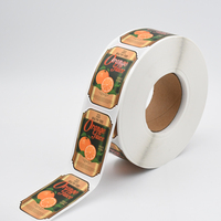 Étiquettes personnalisées pour jus d'orange, feuilles d'étiquettes, impression haute définition, UV partiel, personnalisation du corps de la bouteille