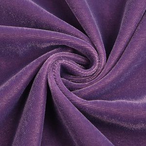 Vente en gros élégant 220g tissu velours satiné 100% polyester uni coréen tissu velours pour vêtements robe - Product Image 1
