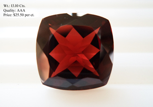 Piedra preciosa granate natural suelta Piedra preciosa certificada Granate rojo Cojín facetado Forma de corte Piedras preciosas sueltas Naturales de La India OEM - Product Image 2