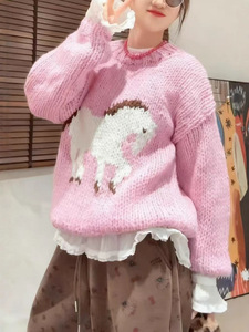 Cardigan Oversize Rosso Personalizzato con Logo del Produttore per Donne, <span class=keywords><strong>Abbigliamento</strong></span> <span class=keywords><strong>Premaman</strong></span> Morbido - Product Image 6