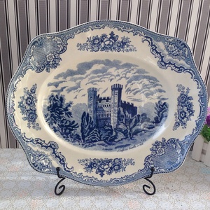 Service <span class=keywords><strong>de</strong></span> vaisselle en céramique bleue à prix réduit pour le château d'Angleterre <span class=keywords><strong>ancienne</strong></span> - Product Image 5