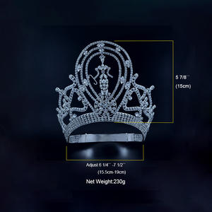 มงกุฎนางงามจักรวาล Mo134 แบบปรับได้ สไตล์คลาสสิกเจ้าหญิง สำหรับงานประกวดนางงามจักรวาล - Product Image 2