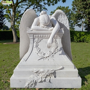 Monument funéraire en marbre sculpté à la main, ange, pierre tombale, vente en gros - Product Image 3