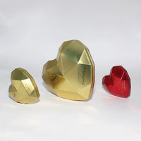Boîte à bonbons en fer blanc en forme de cœur avec bords inclinés, couleur et logo personnalisés, faite à la main, réutilisable pour mariage, fête, Saint-Valentin