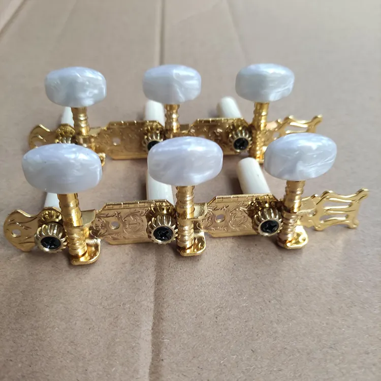 Factory wholesale 3L 3R Classical Guitar Tuning Pegs Gold Plated Machine Heads Tuning Keys Tuners with Single Hole