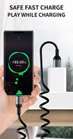 Cable de Carga Rápida Telescópico USB-C de 6A con Conector de 90 Grados, Material de PVC, 60W/100W para Computadora