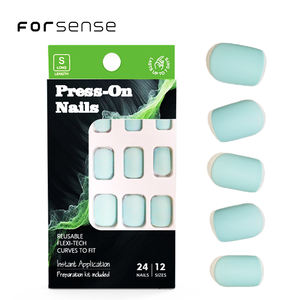 Fabricant personnalisé pastel mat presse sur ongles fournisseur vente entière couleur unie faux ongles vierges 24 faux ongles courts oem - Product Image 2