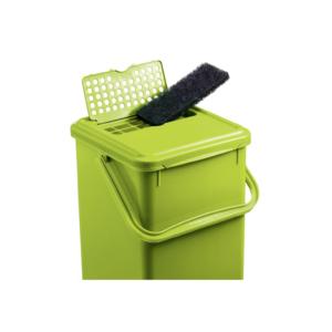 Waste <b>Bin</b> With Sponge And <b>Lid</b> Green Plastic Bucket For Cleaning - Product Image 1