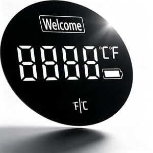 Factory Custom Round LCD Display <b>Window</b> Decal Digital Thermometer Battery PVC PC Acrylic Adhesive <b>Screen</b> Printed Cutting - Product Image 1