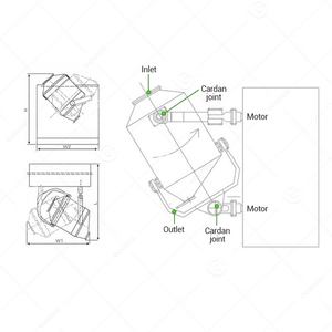 Machine à mélanger les poudres 3D multidirectionnelle pour ingrédients en poudre de protéines de lactosérum à petites granules et assaisonnements - Product Image 3