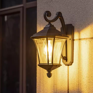 Wholesale Factory Price Modern Style Aluminum High Quality Solar Lantern Lamp Wall Mounted <strong>Vintage</strong> Outdoor Garden <strong>Light</strong> - Product Image 4
