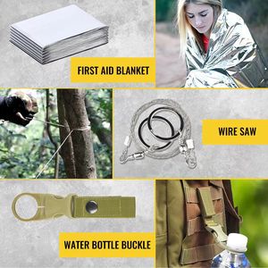 Boîte à outils de survie 15 en 1, kit d'urgence multifonctionnel pour le camping, équipement compact en acier inoxydable pour l'extérieur - Product Image 4