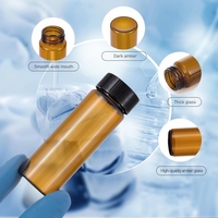 Botol obat reagen Mini, botol kaca bening Amber 2ml 3ml 4ml 5ml 8ml 10ml 12ml 15ml 20ml 30ml 40ml 50ml 60ml 100ml