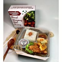 Boîte à repas personnalisée avec logo pour restaurant d'Asie du Sud-Est, pour plats à emporter Nasi Lemak, Riz Tumpeng, Goreng Kandar, Padang, Uduk