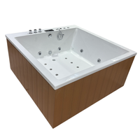 Baignoire Spa Rectangulaire Moderne 2026 pour Intérieur, Autoportante, en Acrylique, avec Massage par Jets d'Air, Surface Solide, Jacuzzi d'Extérieur avec Tablier de Massage