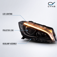 Kit de Phares LED Améliorés pour Mercedes-Benz CLA W117 2014-2019 – Projecteurs Haut de Gamme avec Feux de Jour et Faisceau Réglable