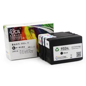 Ocbestjet di Riciclo 932 933 Cartuccia di Inchiostro Con Inchiostro di Pigmento E di Chip Per HP Officejet 6100 6600 7612 7610 7510 7512 stampante