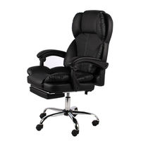 Chaises de bureau pivotantes noires avec repose-pieds, vente en gros