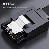 Cable SATA 3.0 de 40 cm de Longitud Personalizada BoFan, Super Velocidad de 6 Gbps, Conector Metálico, Convertidor de Disco Duro III, 2.5 Pulgadas, SSD/HDD, para Computadora