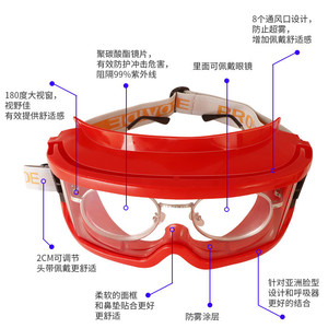 Gafas de Seguridad con Montura Completa de Policarbonato, Lentes Antivaho, Protección Contra el Polvo en Obras de Construcción - Product Image 4