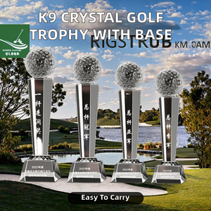 Trophée de <span class=keywords><strong>golf</strong></span> en cristal K9 personnalisé avec gravure, gravure au laser et impression UV - Prix pour divers événements - Product Image 2