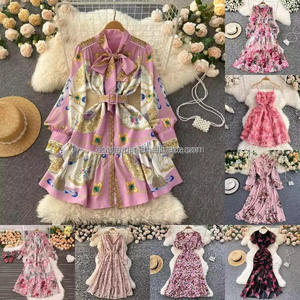 Vestidos Casuales <span class=keywords><strong>de</strong></span> Moda Europea y Americana para Mujer, Impresos, Precio Bajo <span class=keywords><strong>de</strong></span> Fábrica, Venta Directa - Product Image 5