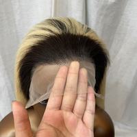 Perruque Lace Front en Cheveux Humains de Qualité Supérieure, Lisse, Couleur Piano avec Mèches, Sans Nœuds, Sans Perte de Cheveux