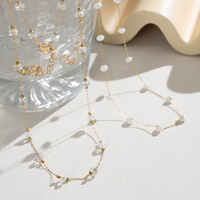 Collier en pierre naturelle luxueux pour femmes, plaqué or PVD, anti-ternissement, intemporel, délicat, qualité supérieure, bijoux glamour
