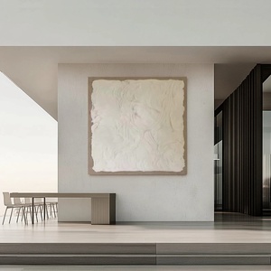 Peinture texturée contemporaine, art mural carré blanc abstrait minimaliste, décoration fantastique, art moderne sur toile pour la maison et la galerie - Product Image 2