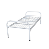 Lit simple en acier de haute qualité pour travailleurs Lits en métal pour une personne Cadre de lit étudiant à structure KD