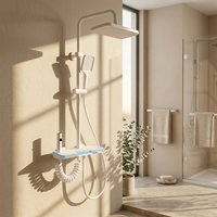 Système de douche intelligent en alliage d'aluminium moderne avec affichage numérique, touches piano et cascade, et affichage LED de la température