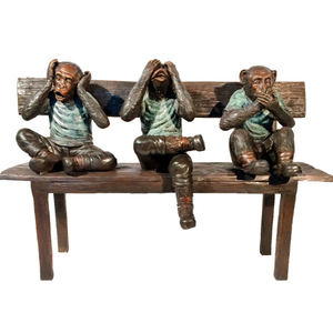 Vendita calda a grandezza naturale in bronzo Gorilla statua seduta <span class=keywords><strong>scimmia</strong></span> <span class=keywords><strong>Primate</strong></span> scultura animale - Product Image 5