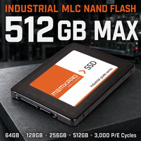 SSD SATA 6Gb/s Industri 2.5 Inch Tahan Suhu Lebar -40 hingga 85C, Flash MLC 64GB hingga 512GB, MTBF 3M Jam, Solid State Disk Tangguh, Grosir