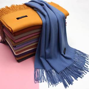 ALLCHカスタムロゴメンズレディース伝統的なロングカシミヤスカーフショールタッセル通気性ソリッドパターン秋冬暖かいファッション - Product Image 1