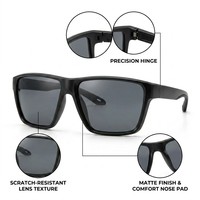 Lunettes de soleil polarisées pour la pêche pour hommes, monture TR90, protection UV, sports de plein air, voyage, mode