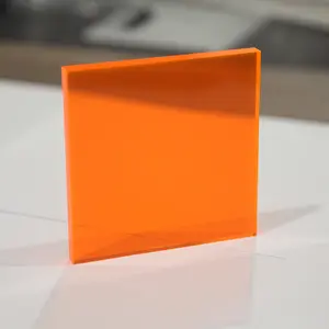 Lámina acrílica fluorescente para decoración de pared, fabricante de vidrio de plástico fino, Color Naranja, venta al por mayor