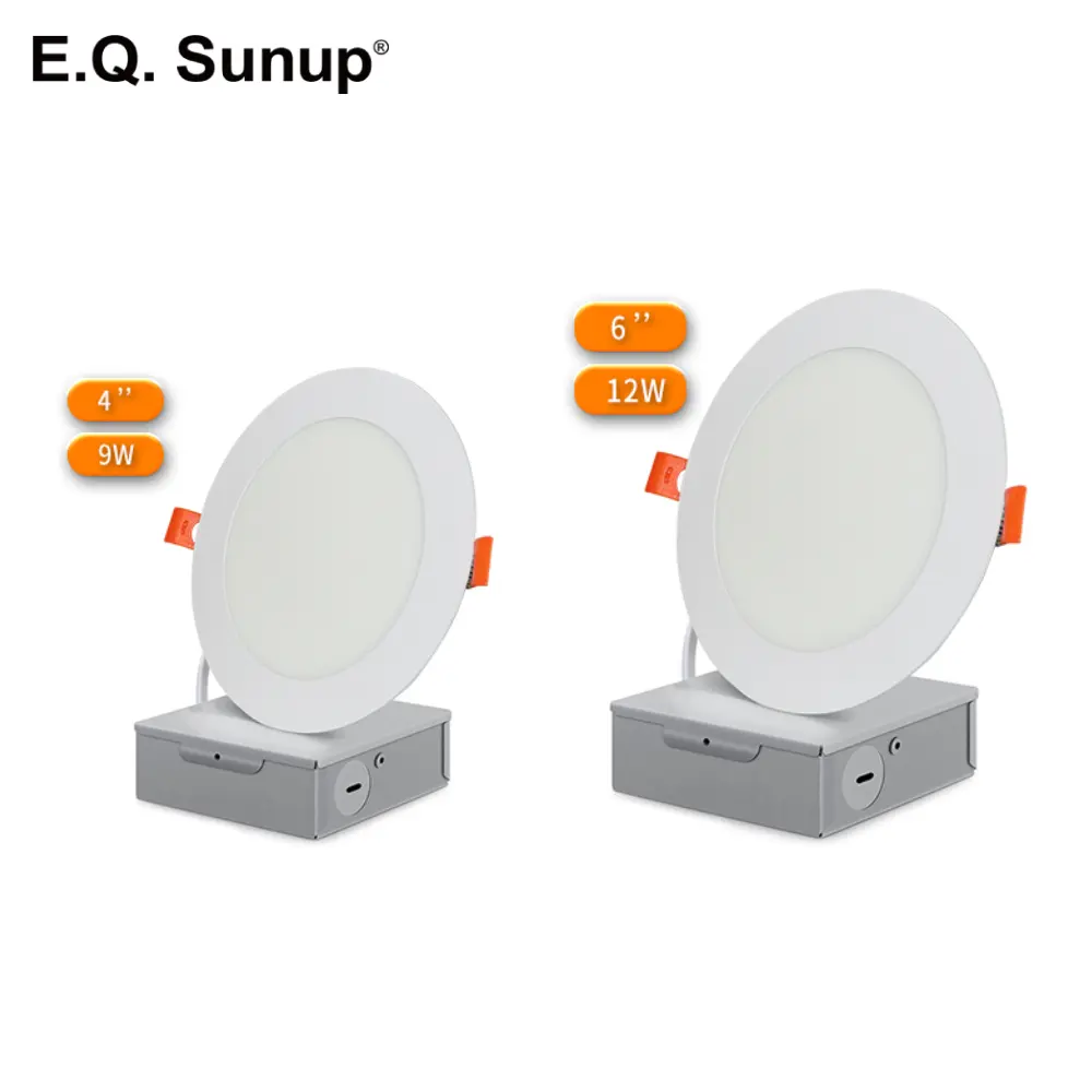 호텔 9w 12w 5000k 5ct 선택 가능 Led potlight 밝기 조절 가능 천장 매입형 Led 패널 조명 정션 박스