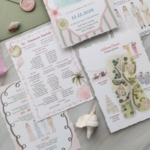 Invitación de Boda con Diseño Floral en Acuarela, Tarjetas de Boda de Lujo con Relieve Personalizado, Sobres, Tarjetas de Agradecimiento y Detalles - Product Image 3