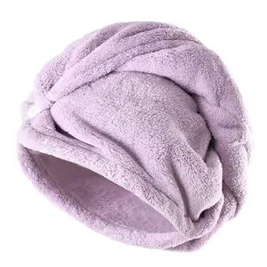 Ultra Plush Microfiber Coral Fleece Hair Towel Wrap Hair-drying Cap Coral Velvet Fast Drying Hair Turban