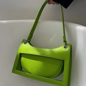 OEM 높은 패션 여성 잘라 PU 가죽 녹색 가방