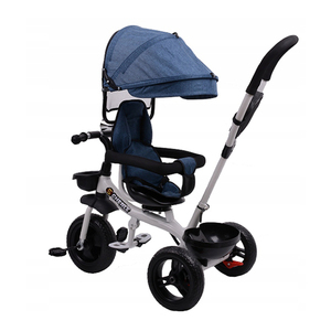 Poussette intelligente à trois roues, parapluie de bébé, <span class=keywords><strong>tricycle</strong></span> pour 3 enfants, avec barre de poussée - Product Image 2