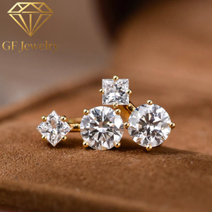 ต่างหูเพชรทรงกลมเจียระไนแบบเจ้าหญิง 2 เม็ด ทองคำขาว 14K เพชรเลี้ยงในห้องปฏิบัติการ เครื่องประดับชั้นดี - Product Image 2