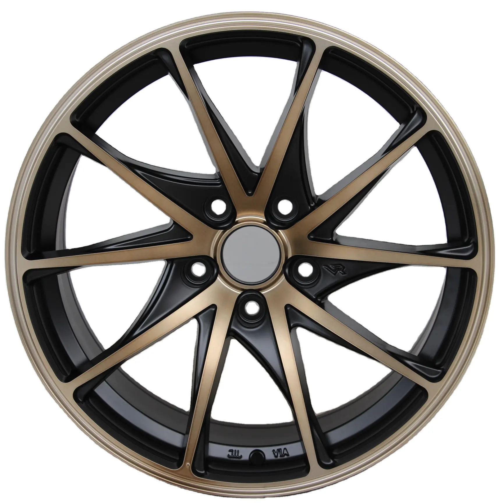 ハイプロファイル17x7.5インチブラックホイールブロンズフェイス乗用車ホイール合金レースホイールリム