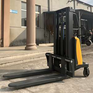 Apilador semieléctrico de primera clase 1000Kg Capacidad de carga 1600mm Altura de elevación Restaurante Carretilla elevadora adecuada Precio preferencial - Product Image 4