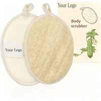 Éponges exfoliantes pour le corps en luffa naturelle avec logo personnalisé, pour le bain et la douche, pour femmes et hommes