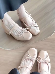 <span class=keywords><strong>Scarpe</strong></span> da Donna Mary Jane <span class=keywords><strong>con</strong></span> Fiocco e Tacco Nascosto, Comode Ballerine <span class=keywords><strong>con</strong></span> Tacco Largo - Product Image 5