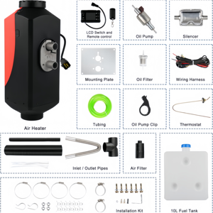 VW Series 5000 BTU Air Diesel <strong>Heater</strong> 24V Glow <strong>Plug</strong> Parking <strong>Heater</strong> for <strong>Cars</strong> Durable Case Protection - Product Image 2