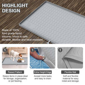 Tapis de <span class=keywords><strong>cuisine</strong></span> en silicone antidérapant et imperméable, idéal pour les étagères et les armoires de <span class=keywords><strong>cuisine</strong></span>, plateau anti-déversement – Grande Vente - Product Image 2