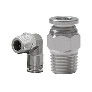 ข้อต่อท่อสแตนเลส 304 แบบนิวเมติก PC แบบตรง PL งอได้ ขนาด 6/8/12/2 มม. - Product Image 1