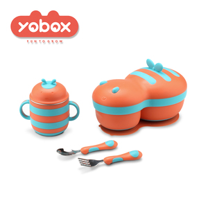 Ensemble de bols d'alimentation pour bébé YOBOX avec chauffe-aliments à ventouse en silicone, bols d'alimentation pour bébé, récipient Little Bee en acier inoxydable Y006 - Product Image 2
